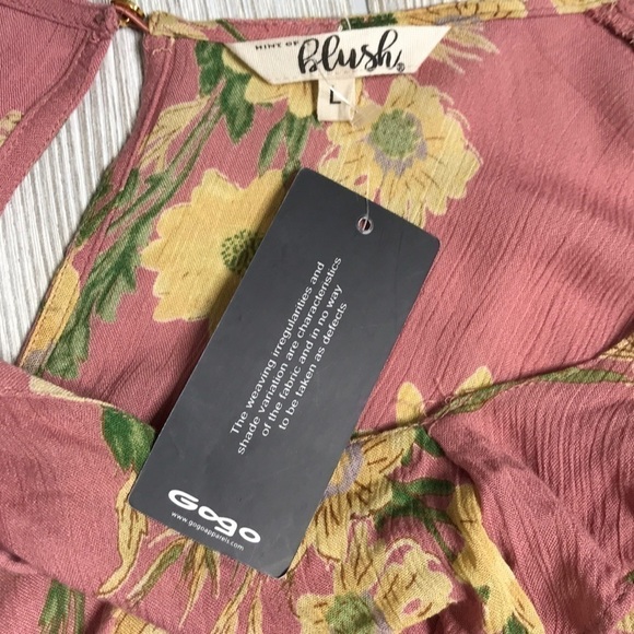 Hint of Blush Pink Floral Long Sleeve Dress NWT Large - Picture 6 of 10